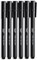 Felt Tip Pens, Black Pens, Pack of 6, Fast Dry, No Smear, Fine Point Pens Black, Black Felt Tip Pens, Bible Journaling Pens, Felt Pens, Planner Markers, Pens for Journaling